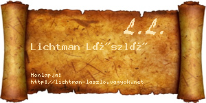 Lichtman László névjegykártya